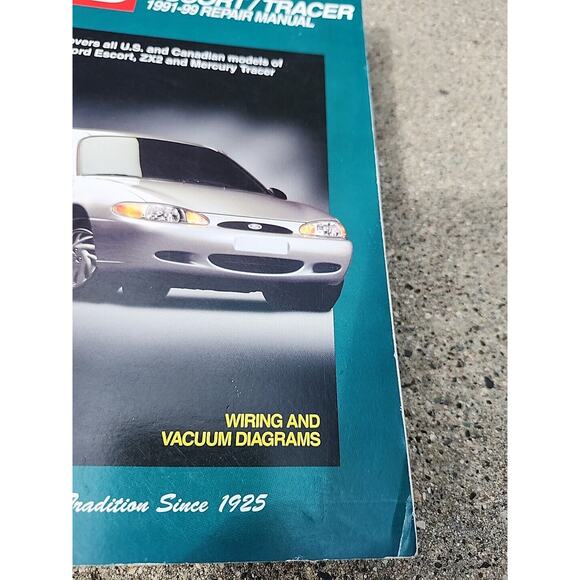 1991-1999 Ford Escort ZX2 Mercury Tracer Service Repair Manual Chilton 26242 - Picture 3 of 11